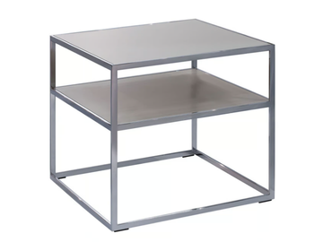 CAMEO - Square glass and steel coffee table with storage space by Christine Kröncke Interior Design - view 3